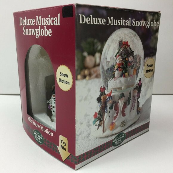 The Cherished Home Collection Deluxe Musical Snowglobe With Snow Motion Snowman - Picture 3 of 11